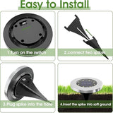 12 Pack 4.6 Inch Solar Garden Lights Waterproof Warm White Outdoor Pathway Lights