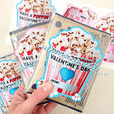 Valentines Day Cards For Kids-Valentines Popcorn Stickers, Cute Kids Poppin' Valentine'S Day, School Class Party Favor Treat, Boys, Girls, Preschool Valentine Card (24Pcs)