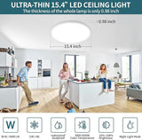 15.4 Inch Modern LED Ceiling Light 4500LM Dimmable Flush Mount with Remote
