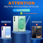 3-Pack Screen & 3-Pack Camera Protector for Samsung S25 [6.2"], 9H Glass, HD Clear, Case Friendly