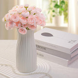 18 Pcs Ranunculus Artificial Fake Plants Flowers,White Faux Silk Mini Flowers For Diy Bouquets Bulk Faux Wedding Filler Home Centerpieces Arrangements Bridal Christmas Decorations (Pink)