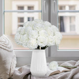 36 Pcs White Artificial Flowers Faux Ball Chrysanthemum Bouquet Silk Flowers Bridal Wedding Bouquet For Home Garden Party Office Coffee House Decoration (White)