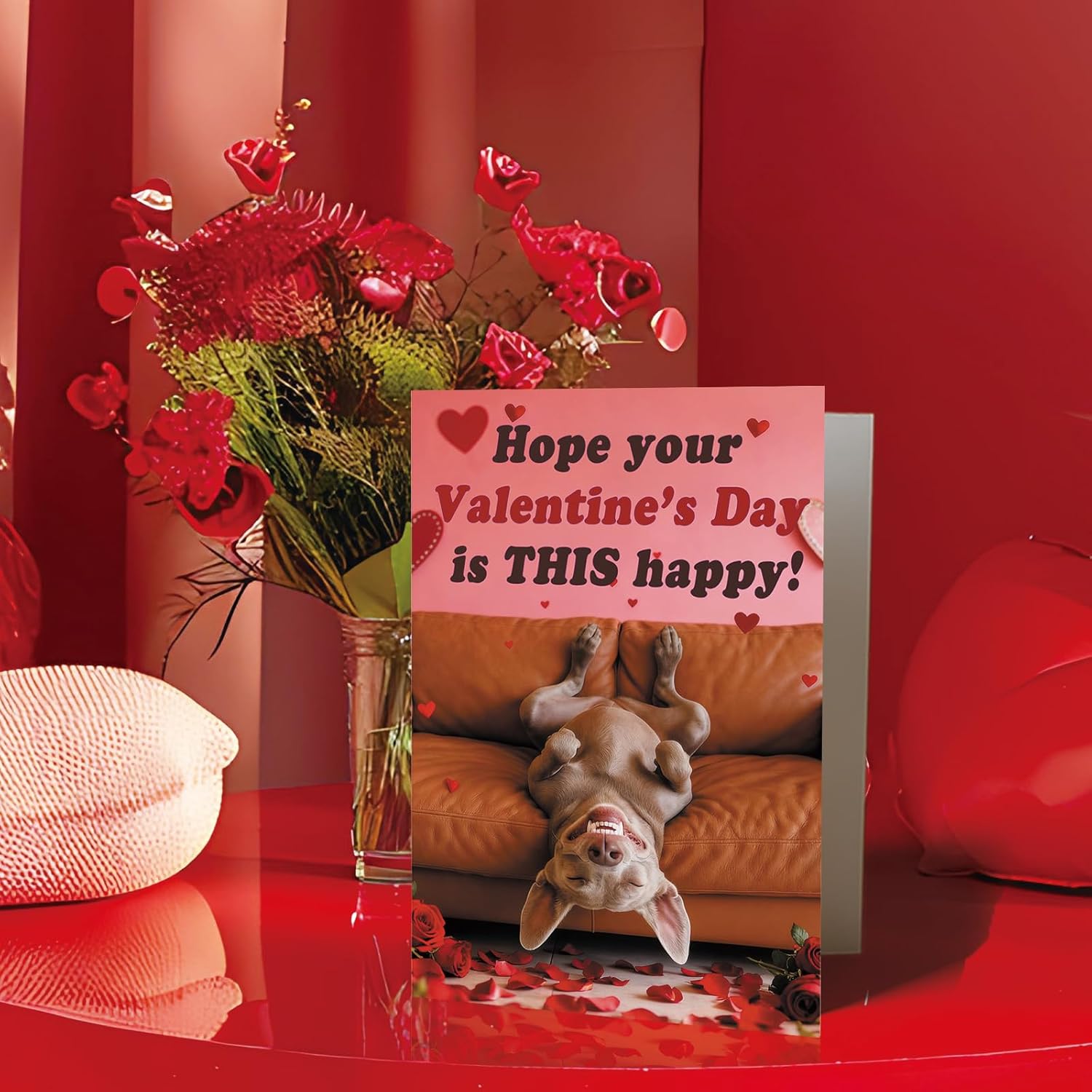 Funny Dog Valentines Day Card – Cute And Happy Valentine’S Day Card For Him Or Her – Fun Valentines Gift For Men Women, Boyfriend, Girlfriend, Husband Or Wife