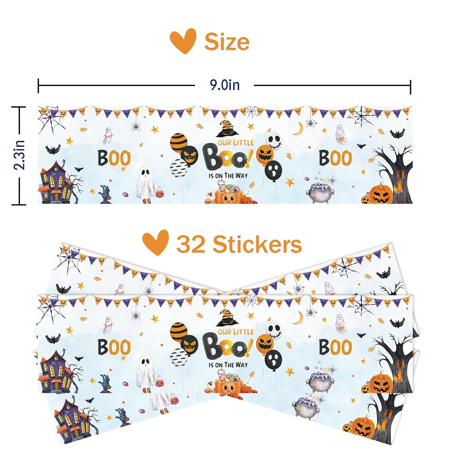 32 Pcs Our Little Boo Is On The Way Water Bottle Labels, Gender Reveal Water Bottle Labels, Welcome Baby Bottle Wrappers, Ghost Themed Baby Shower Party Decorstions