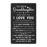 Granddaughter Inspirational Birthday Graduation Gifts - Never Forget That I Love You Engraved Wallet Card, Grandaughter Chirstmas, Mothers Day Gifts Card From Grandparents
