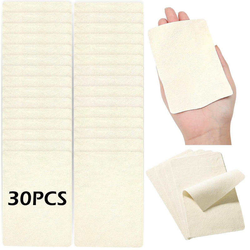 30 Pcs Pre Cut Chamois Cloth For Pottery Tools Kit, Super Soft Chamois