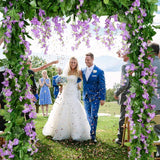 5Pack Wisteria Garland Artificial Flower Garland Fake Wisteria Vines For Wedding Floral Decor-Total 36 Ft (Light Purple)