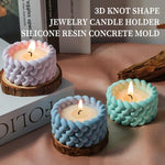2Pcs Knot Shape Tealight Holder Mold, Unique 3D Candle Holder Silicone Resin Mold, Cylinder Jewelry Holder Container Storage Mold For Epoxy Resin Concrete Art Craft Home Xmas Decor