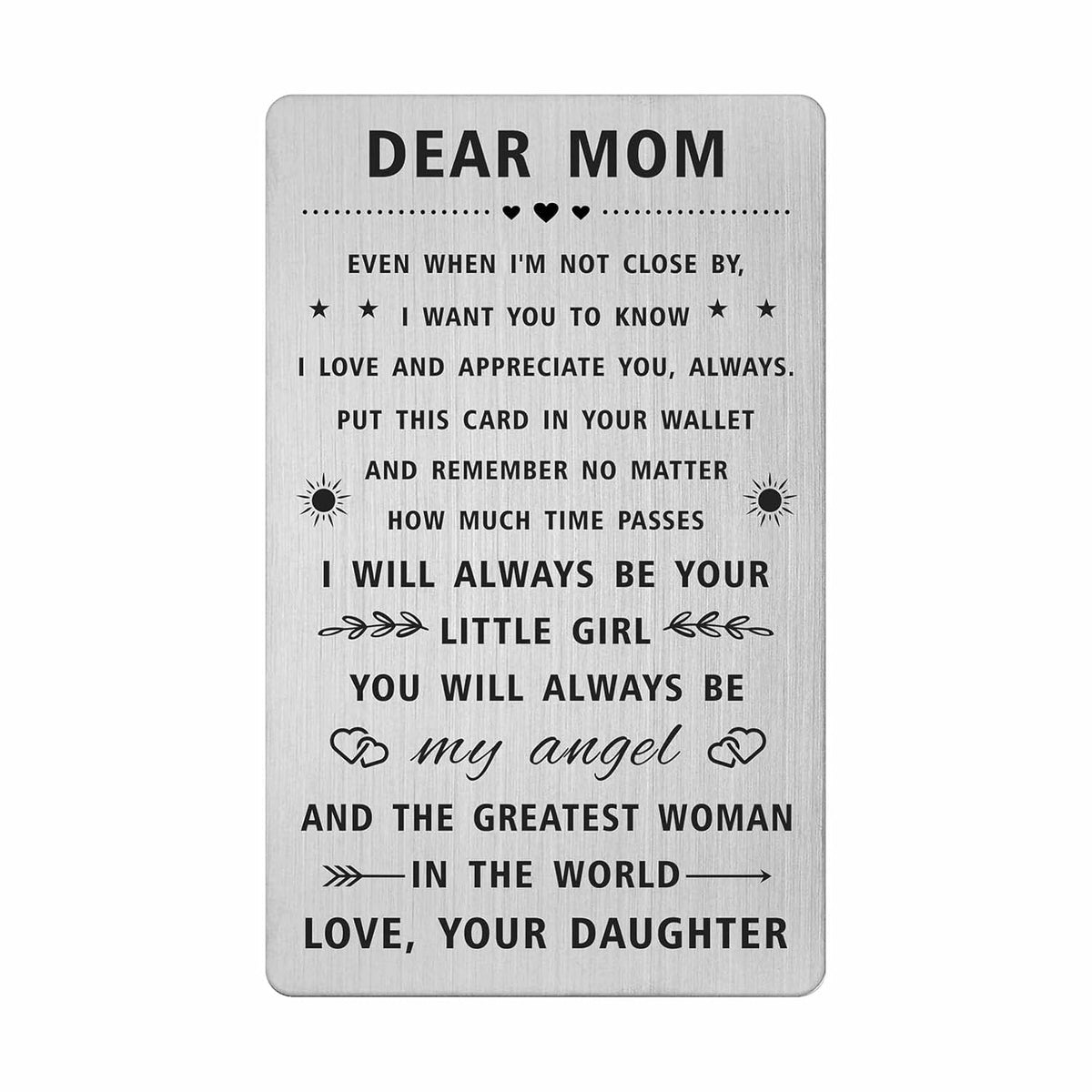 Mom Gifts For Women, Happy Mothers Day Card From Daughter, Long Distance Gifts Dear Mom, I Love You Mother Birthday Present