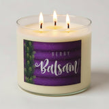Berry Balsam Candle ~ Large 3- Wick Candle ~ Very Best Christmas Holiday Candle ~ All Natural Premium Soy And Coconut Wax ~ Highly Scented ~