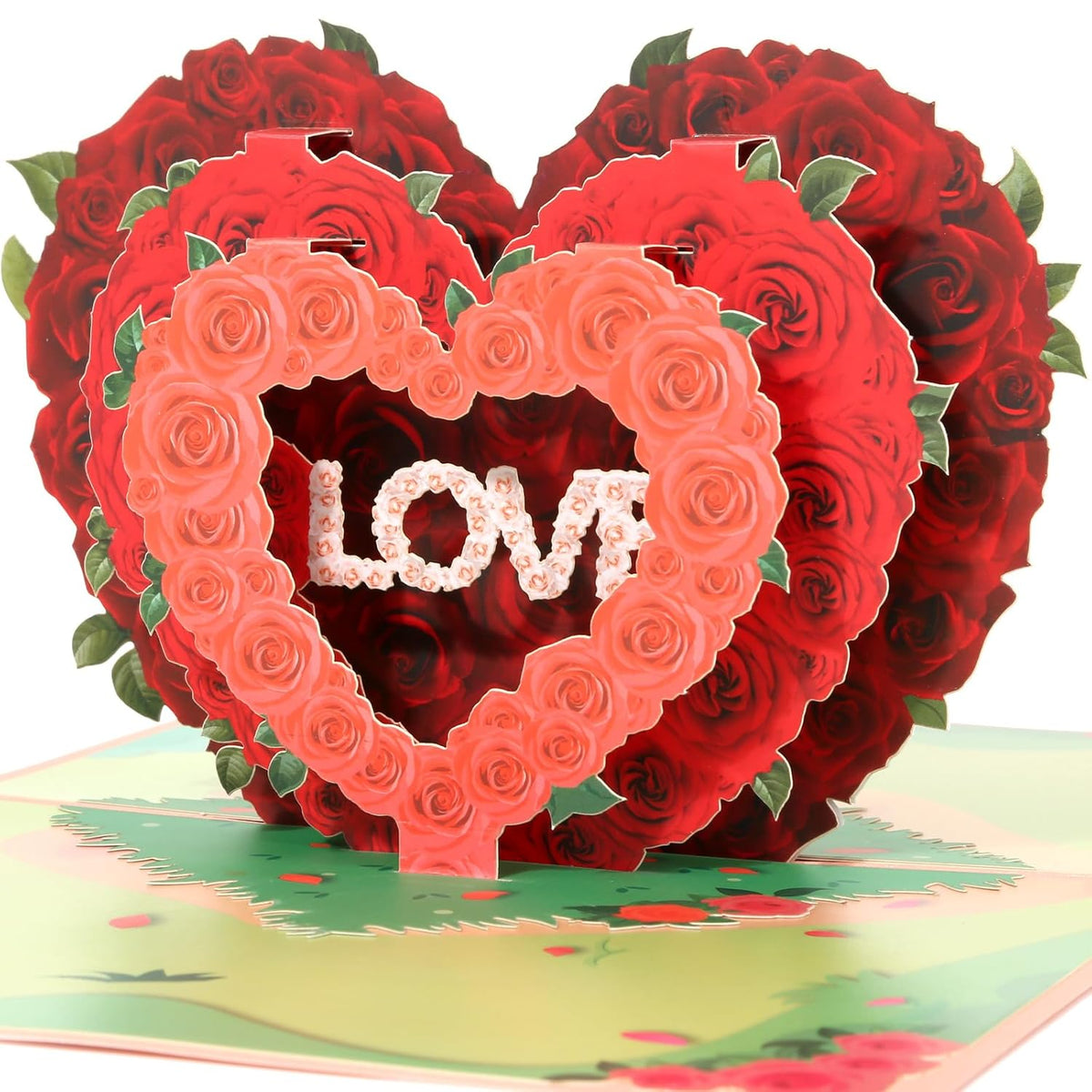 3D Love Pop Up Card For Valentines Day, Anniversary, Wedding, Mother'S Day, Birthday, Handmade Valentine Greeting Cards Love Cards With Message Note & Envelop For Your Love One