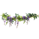 2Pcs 6.6Ft Artificial Flowers Vines Silk Wisteria Artificial Garlands Fake Hanging Green Leaf Flower Ivy Vines For Home Garden Wedding Arch Decor, Purple
