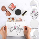 3 Pcs Boss Gifts For Women Lady Best Boss Ever Thank You Appreciation Gifts Sets 12 Oz Lady Tumbler Mug 3.5 Oz Candle Makeup Bag For Female Leader Manager Office Team Valentines Day Birthday