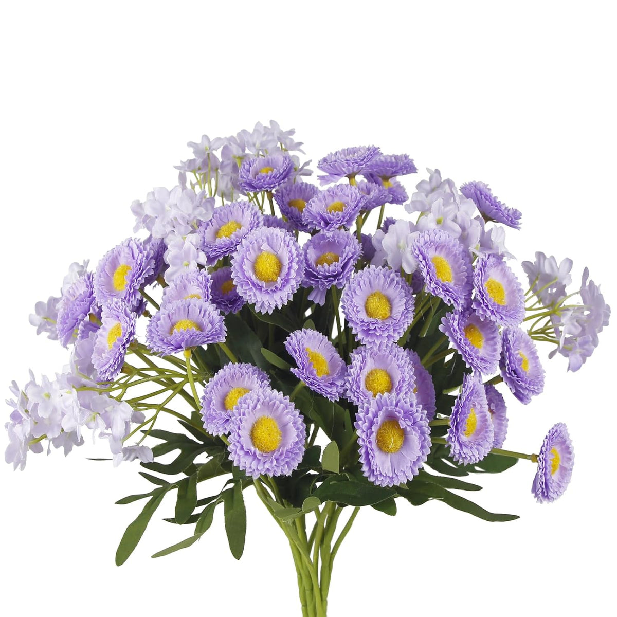 3 Pcs Artificial Daisy Flowers For Outdoors Summer Spring Decor Purple Silk Flowers Wildflowers Uv Resistant Faux Daisies Flowers For Planter Pots Home Indoor Table Centerpiece Vase Window Box