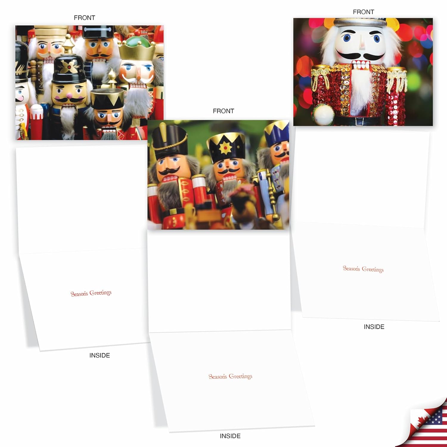 - 10 Beautiful Christmas Note Cards (4 X 5.12 Inch) - Ornament Photos, Boxed Cards With Envelopes (Not Foil, Sparkled, Or 3D) - Merry Crackers M2269