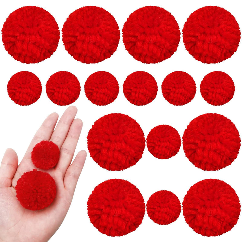 30 Pcs Yarn Pom Poms Set Includes 20 Pcs 1 Inch Pompoms 10 Pcs 1.5 Inches Pomp