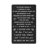 Long Distance Relationship Gifts, Romantic Love Plaque With Quote, Miss You Cards, I Will Love You For The Rest Of My Life Gifts For Him Her
