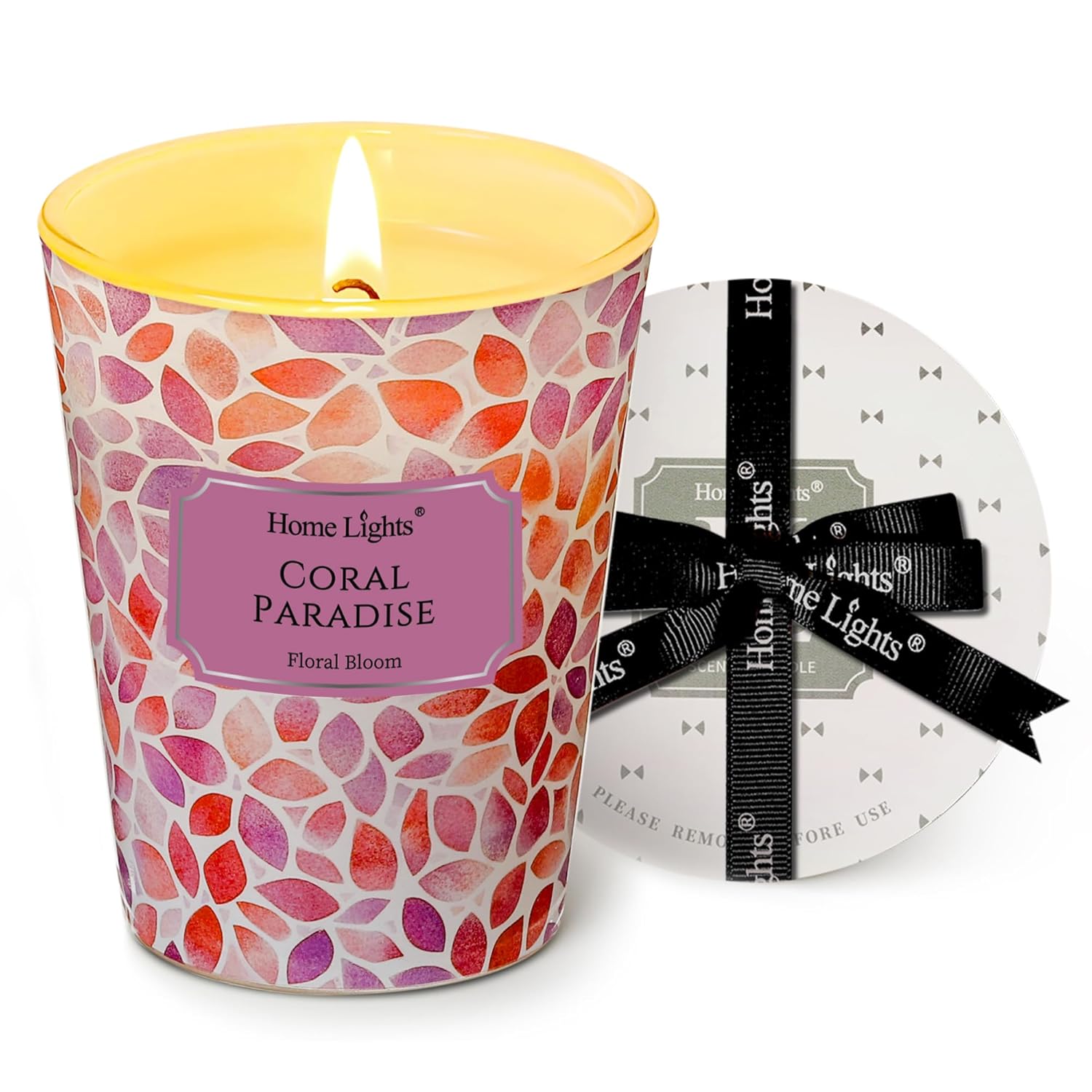 Homelights Coral Paradise Scented Candles | 6.7Oz Soy Candles Bohemian Natural Textures Large Candle Jars | Ideal Candle Gifts For Events, Home Decor Stress, Relief & Relaxation