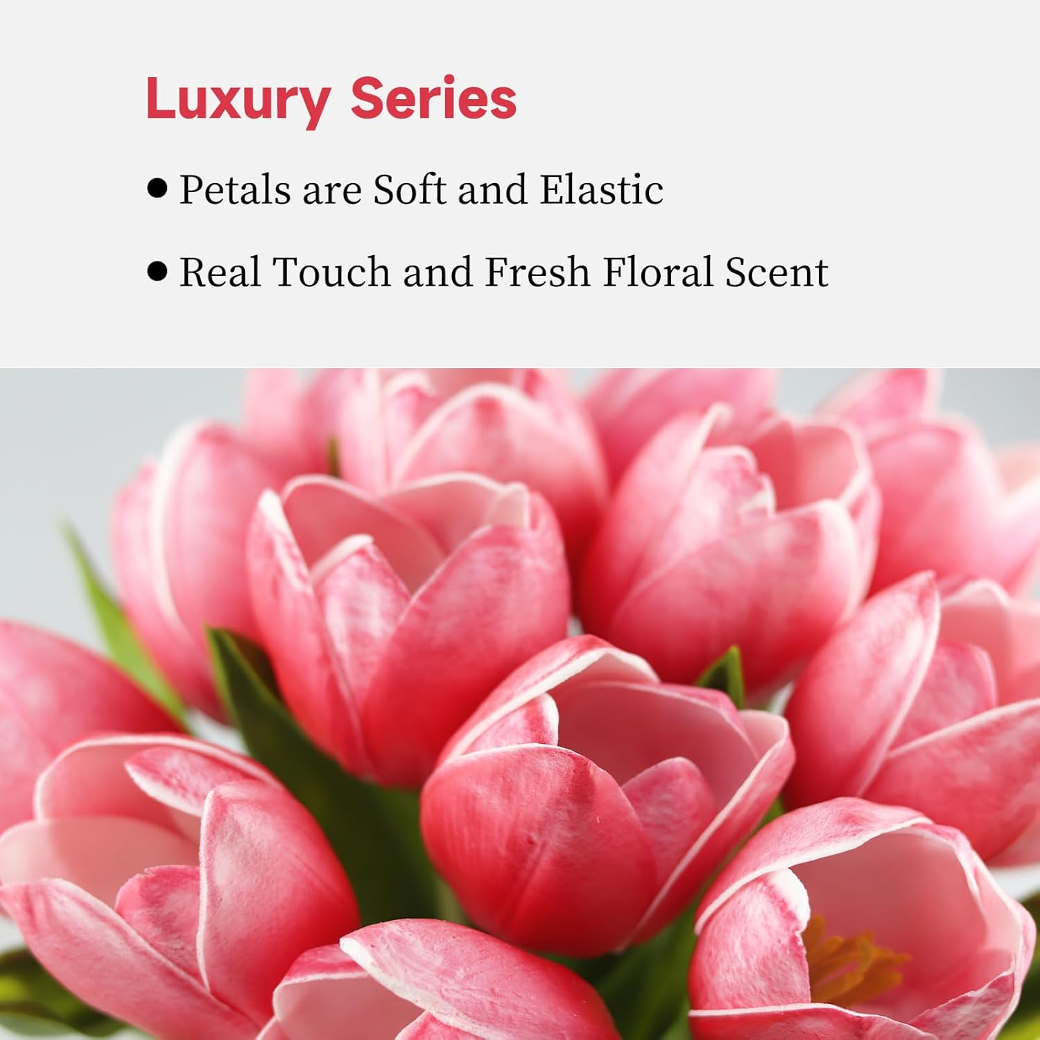 Artificial Tulip In Bulk For Home Kitchen Wedding Bridal Bouquet,Fake Flowers For Mother'S Day Easter Table Centerpieces Decorations(Large Size,Hot Pink,Real-Touch,12Pcs)