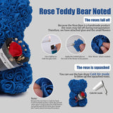 Rose Bear Valentines Day Gifts For Her Artificial Rose Teddy Bear For Girlfriend Mom Wife Handmade Rose Bear For Mothers Day Anniversary Birthday Gifts (Royal Blue)