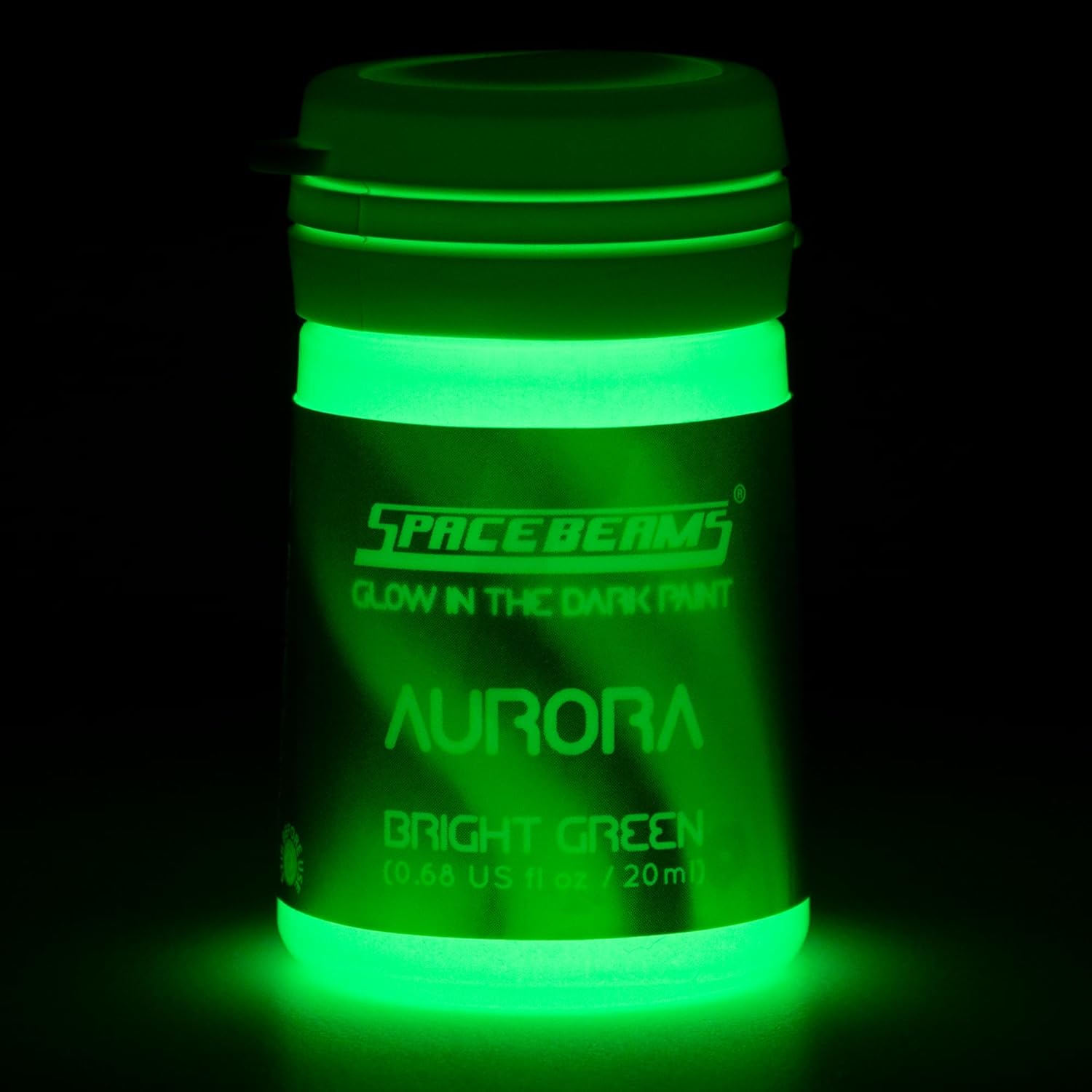 Aurora Glow In The Dark Paint (0.68 Fl Oz) Bright Green Glow, Non-Toxic, Water Based