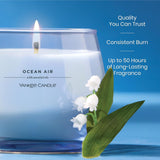 Yankee Candle Studio Scented Candle with up to 50 Hour Burn Time, Premium Plant Wax Blend for Consistent Burn, 10 oz Jar Candle with Room Filling Fragrance, Ocean Air
