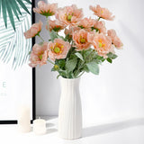 Artificial Poppies Flowers, Fake Flowers 5 Stems For Home Decoration 19.7 Inches Silk Flowers Poppy Realistic Arrangement(Orange)