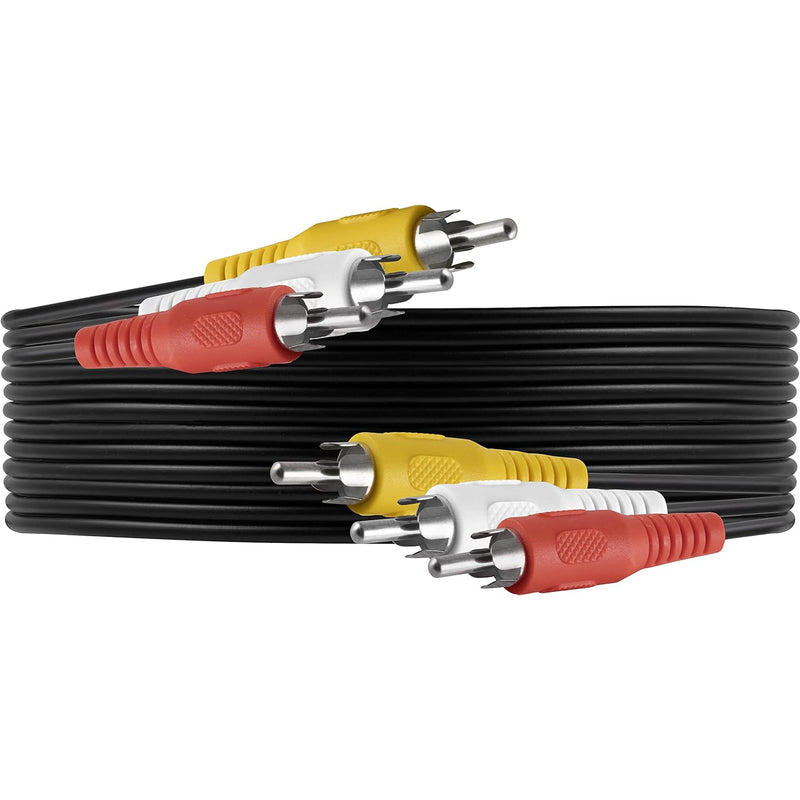 Ge Composite Audio/ Video Cable, 6 Ft. Rca Style Plugs 3-Male To 3-Male, Low L