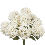 2 Pcs Hydrangea Artificial Flowers White Faux Hydrangeas Flower Outdoor Artificial Flowers Bouquets Silk Hydrangea Flowers Stems For Home Decor Party Floral Arrangements Wedding Centerpieces