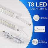 2 Pack 4FT LED Shop Lights 50W 7000LM 6500K V Shape Linkable Garage Warehouse Lights