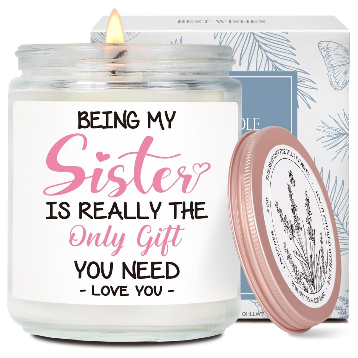 Funny Scented Candle Gifts For Sister From Sisters Brother, Being My Sister Is The Only Gift You Need, Best Friend Candles Gift For Her, Birthday Christmas Candles For Women-29
