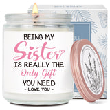 Funny Scented Candle Gifts For Sister From Sisters Brother, Being My Sister Is The Only Gift You Need, Best Friend Candles Gift For Her, Birthday Christmas Candles For Women-29
