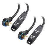 2 Pack 3 Outlet Power Strip Extension Cord 1 Ft Compact Power Strip