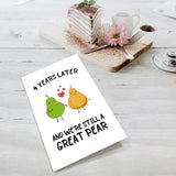Funny 4Th Anniversary Card For Wife Husband, Sweet Four Years Card For Him Her, Cute Pear Love Card, Romantic Valentines Day Card