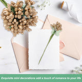 144-Pack Artificial Flower Stamen Kit, Mini Frosted Holly Berry Stems For Wedding Decor, Flower Stamens For Craft Diy Wreaths/Birthday/Flower Arrangements Decorations [Gold]
