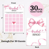 Bridal Shower Games 30 Guests, Bingo Bridal Shower Wedding Games For Reception, Rehearsal Dinner Engagement Party Activities Game Card/Hl 009