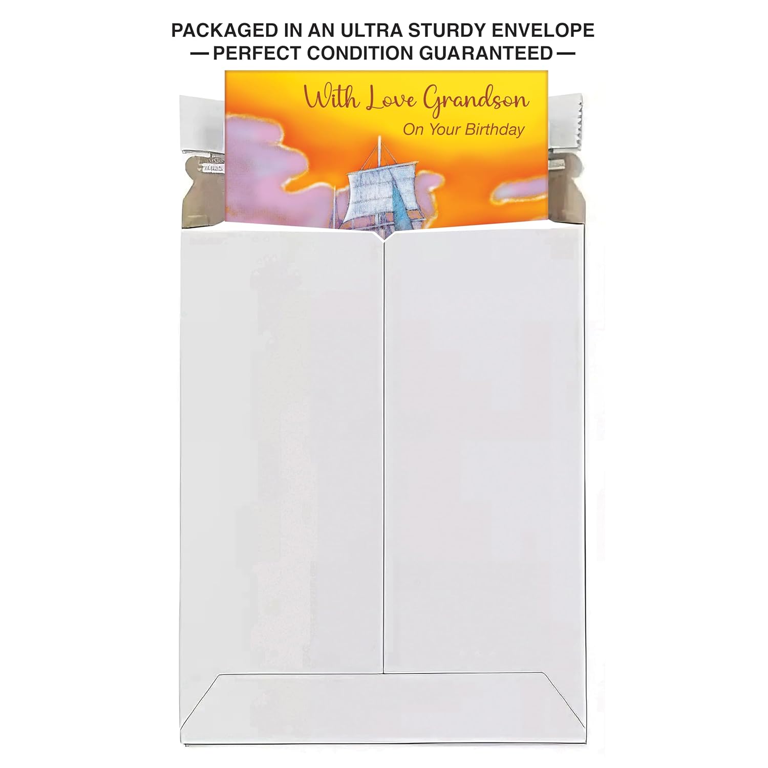 - Birthday Card For Grandson - Made In Usa - From Grandpa, Grandma, Grandparents - Envelope Included - 5" X 7.75" - Packaged In Extra Sturdy Mailer - 70243