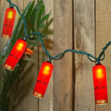 8.5Ft Led Shotgun Shell String Light, 8.5Ft Outdoor Red Bullet Shaped Light With 10 Led 3D Bullets Lights, Connectable C