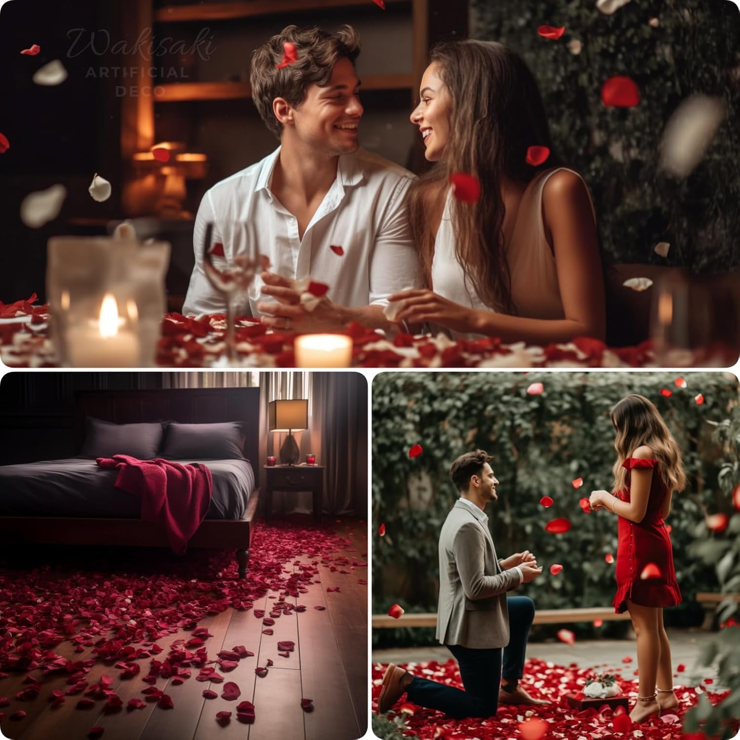 (Pre-Separated, Scented) Artificial Silk Rose Petals For Wedding Flower Petals For Romantic Special Night, For Proposal, Anniversary (1,000 Pcs, Dark Red)