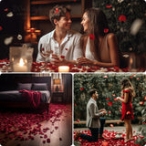 (Pre-Separated, Scented) Artificial Silk Rose Petals For Wedding Flower Petals For Romantic Special Night, For Proposal, Anniversary (1,000 Pcs, Dark Red)