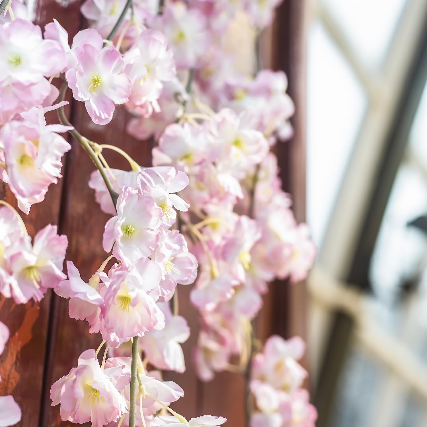 2 Pack /70Inch/5.9Ft Artificial Cherry Blossom For Hanging Vines Silk Flower Garland For Wedding Party Pink Wall Decor Japanese Decoration Light Pink (Smaill Size)