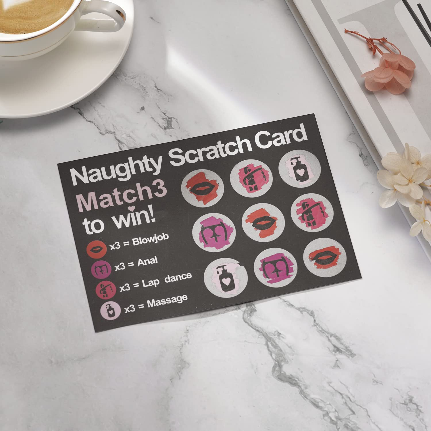 Funny Naughty Gift For Him, Naughty Scratch Card, Birthday Scratch Card, Birthday Gift For Him, Gift For Boyfriend, Gift For Him, Surprise Your Boyfriend, Husband, Or Other Half With This Funny , Funny Scratch Card.Valentine'S Day Scratch Card (3 B)
