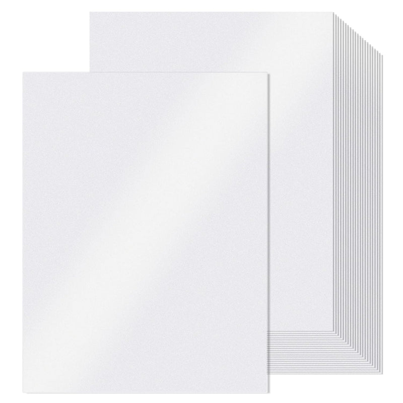 120 Sheets White Shimmer Cardstock 8.5 X 11, 92 Lb Metallic Cardstock