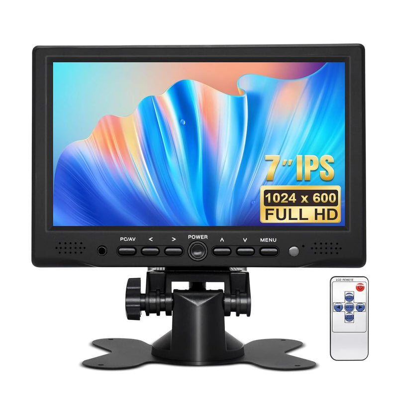 7 Inch Small Monitor 1024X600 720P 1080P Mini Monitor, Hdmi Vga Av Tiny Monito