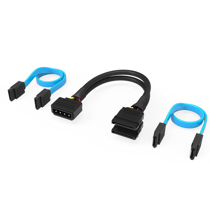 SABRENT SSD/SATA Hard Drive Connection Kit [Molex 4 Pin to x2 15 Pin SATA Powe