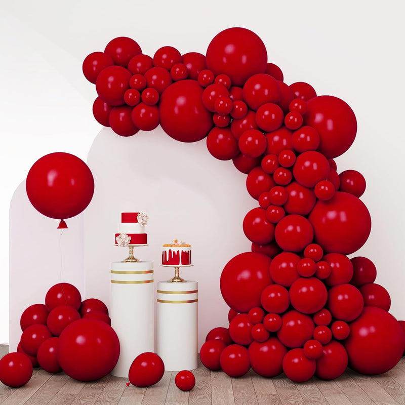 110Pcs Ruby Red Balloons Different Sizes 18 12 10 5 Inches For Garland