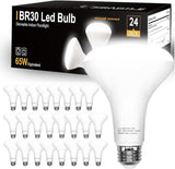 BR30 LED Bulbs 24 Pack 65W Equivalent Dimmable 5000K Daylight White Recessed Flood Lights