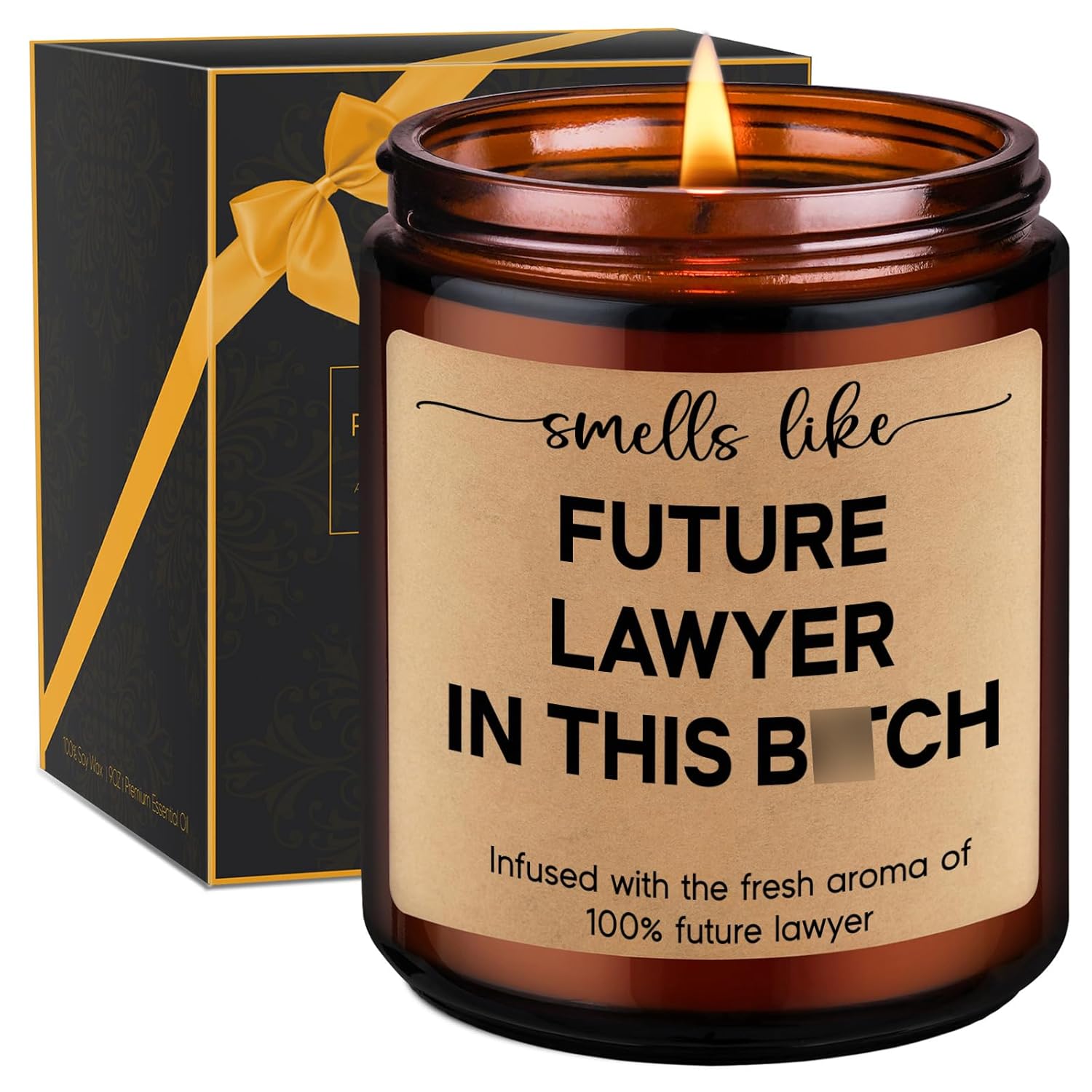 Candle, Future Lawyer, Funny Lawyer Gifts For Women, Men - Law School Essentials, Cool Graduation Gifts For Law Students, Lawyers - Funny Valentines, Bar Exam, School Acceptance Idea For Attorney