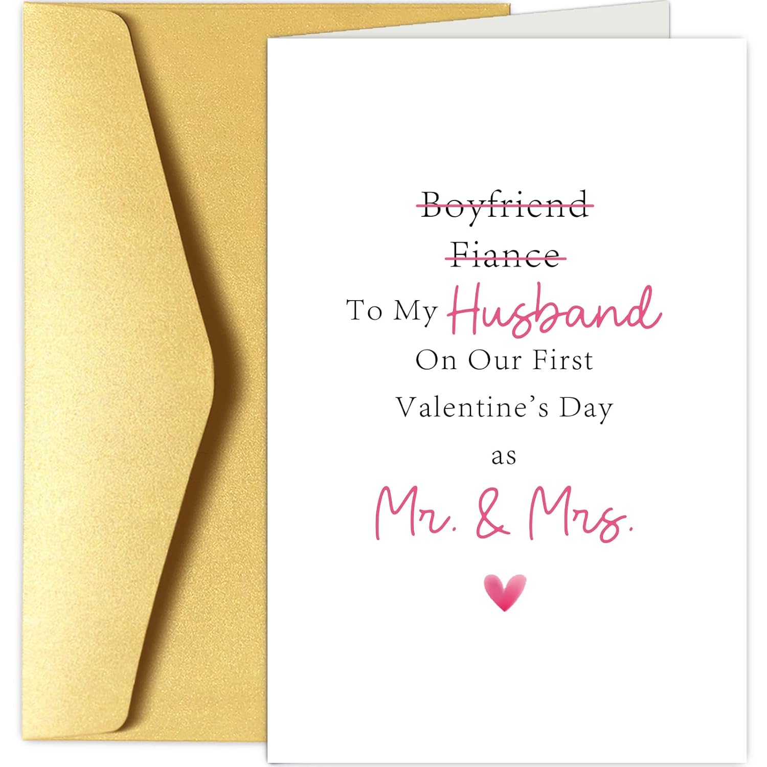 Funny Husband 1St Valentines Day Card, Valentine'S Day Card For Husband On First Valentine'S Day, To My Husband On Our First Valentine'S Day As Mr And Mrs