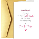 Funny Husband 1St Valentines Day Card, Valentine'S Day Card For Husband On First Valentine'S Day, To My Husband On Our First Valentine'S Day As Mr And Mrs